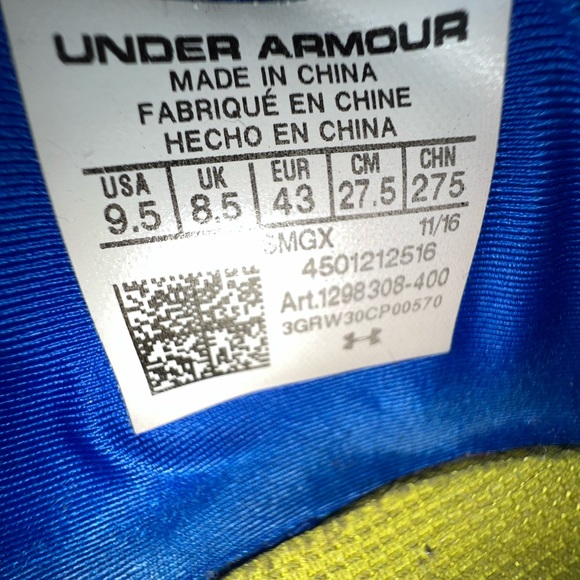 Under Armour Curry 3zero Team Royal Blue Basketball Shoes - Mens size 9.5 - Picture 6 of 8